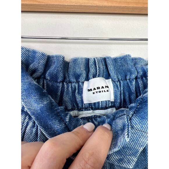 NEW Marant Etoile Titea Waist Elastic Denim Short Women's Blue Size: XS - Picture 4 of 8